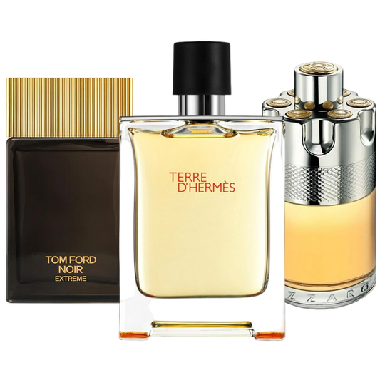 Conjunto de 3 perfumes Terre de'Herme, Azzaro Wanted, Tom Ford Noir Extreme 100ml